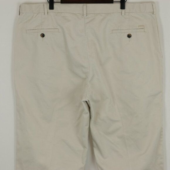 Haggar Men's Size 42x32 Cream Comfort Waist Flat Front Khaki Pants - Picture 4 of 9